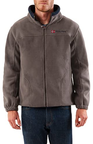 Geographical Norway Forro polar caliente para hombre, chaqueta de invierno, chaqueta de entretiempo, exteriores gris oscuro M