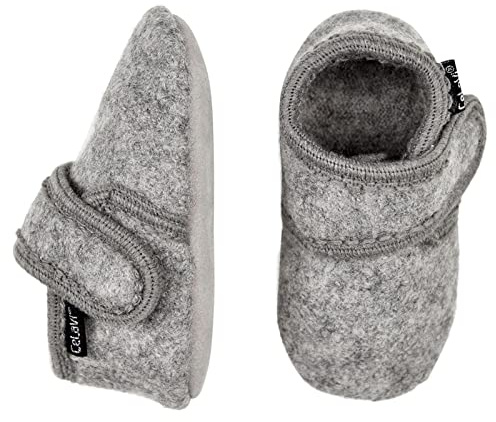 Celavi Pojkar baby ull sko tofflor, Grå melange, 25/26 EU
