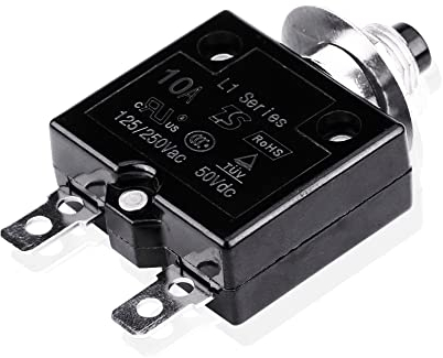 KIMISS Disjoncteur Thermique de Commutateur Manuel de Remise sur le Protecteur de Surcharge Actuel Disjoncteur Interrupteur thermique de réinitialisation Disjoncteur à interrupteur thermique (10A)