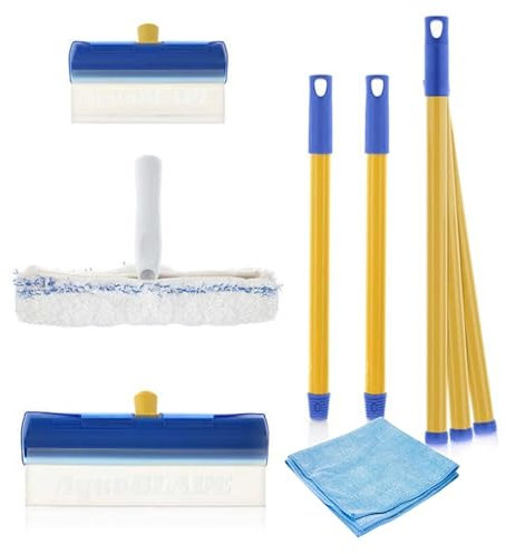 Aquablade ® B The Original | Raclette à Vitres AquaBLADE en Silicone avec Réservoir | Kit Nettoyage de Fenêtre | Qualité Professionnelle | Set Complet