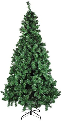 Albero di Natale Effetto Realistico Rami Fissi Apertura ad Ombrello Ignifugo Montaggio Facile (90 cm, Verde Standard)