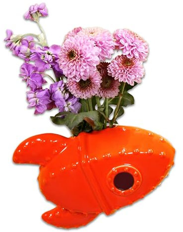 Half Moon Bay Wall Vase Shaped - Wallace & Gromit (Rocket),12.2 (h) x 6.2 (w) x 16 (d) cm