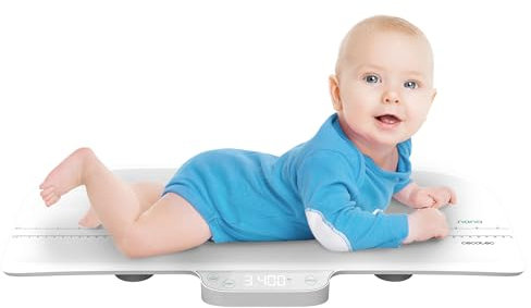Cecotec Digitale Babywaage Nana BabyCare SmartWeight, LED-Display, Standfläche 60 x 25 cm, Messkapazität von 50 g bis 40 kg, multifunktional, automatische Abschaltung