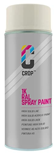 CROP Lackspray RAL 9001 Crèmeweiß - Hohe Deckkraft, SCHNELLE TROCKNUNG, 100% inaltérable - Auto, Motorrad & Heimwerken - Hochglanz - 400 ml
