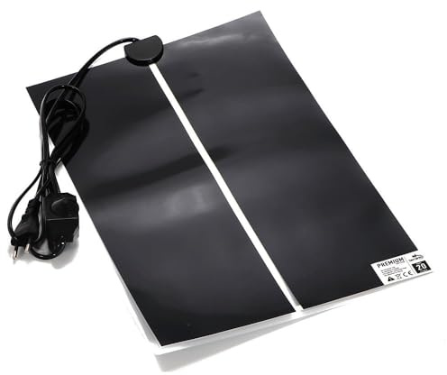 Terrario Tappetino riscaldante per terrari 42 x 28 cm, 20 W, con lega di nichel-cromo per resistenza alle alte temperature, 86% emissione di calore verticale, durata circa 30000 ore, onde infrarosse