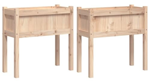 vidaXL Odlingslådor 2 st med ben massiv furu, hög odlingslåda, odlingskruka, blomkrukor, höga odlingslådor, odlingskrukor, blomkruka, utomhuskruka