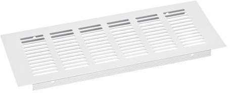 sourcing map Air Vents Cover, 1Pcs 250 x 100mm Aluminum Alloy Mesh Air Return Vent Cover, Rectangle Louvered Ventilation Grille for Shoe Cabinet Wardrobe (Silver)