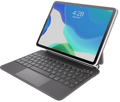 Rii Air Tastatur mit Touchpad Büro, Pro 11 Hülle mit Tastatur Office, Bluetooth Verbindung, Magnetisch Befestigbar (für iPad Pro 11 & iPad Air 6/5/4)