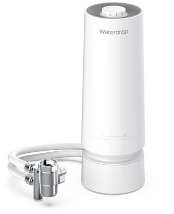 Waterdrop WD-CTF-06 Filtro de Agua para Encimera, 4000 Galones con Recordatorio de Vida del Filtro, Reduce los Metales Pesados, el mal Olor y 99% de Cloro (1 Filtro Incluido)