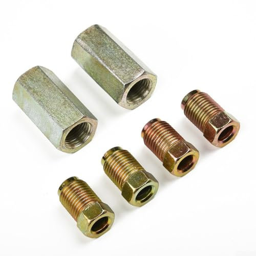 2 conectores hembra de tubo de freno de 10 mm, 4 tuercas macho, unión de acero 316