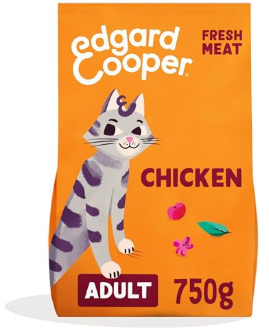 Edgard Cooper Katzenfutter, Trockenfutter für Katzen, Huhn, 750g, Katzenfutter trocken ohne Zucker, getreidefrei, sterilisierte und aktive Katzen, Hypoallergen, frischer Fleisch