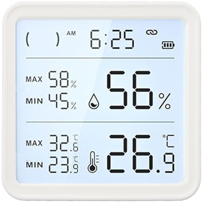 Digital Hygrometer Inomhustermometer, Rumstemperatur och Fuktighetsmätare, Batteridriven Fuktmätare med Stativ för Babyrum, Terrarium, Inkubator, Växthus