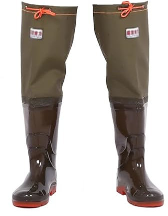 IBOWZ Wathose Herren Damen Watstiefel für die Jagd, Watstiefel für Erwachsene aus PVC und Oxford-Sohle, 60 cm
