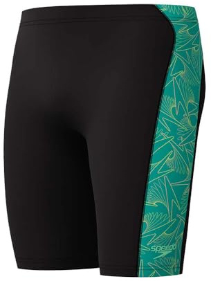 Speedo HyperBoom Panel Jammer para Hombre, Black/Turquoise Gem, 28