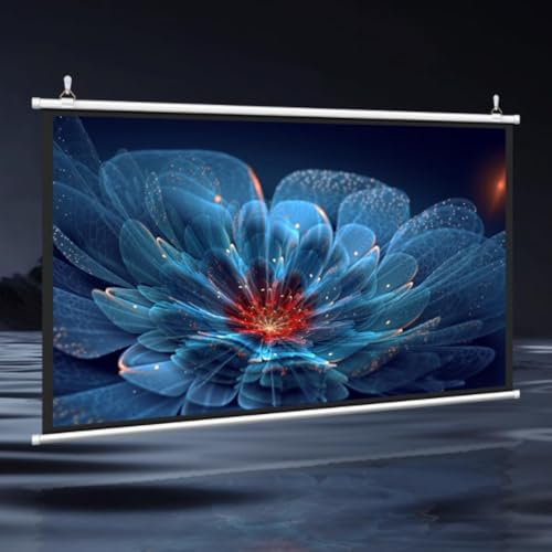 KPEGAXS Roll Up Projection Screen Pull Down Projector Screen Roll Down Movie Screen For Gaming Indoor, 60 72 Inch 4:3 16:9 Projector Curtain(72inch(16:9))