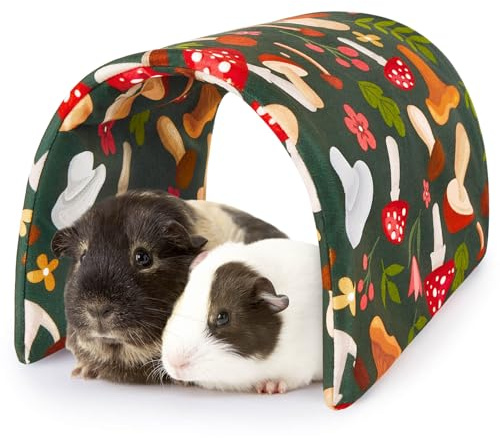 Hedgeink Guinea Pig Tunnel Rabbit Tunnels and Hides Rabbit Hideaway, Washable Guinea Pig House Toys Accessories Hamster House for Chinchilla Ferret Bunny Small Animals, Mushroom