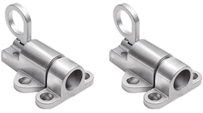 2-pack automatiska dörrbultar, aluminiumlegering, fjäderstiftsspärr för fönster, grind, skåp, trädörr, skåp (silver)