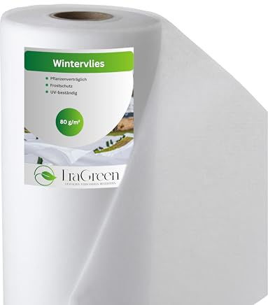 EraGreen Toile d'hivernage 80 g/m² 1,6 m x 20 m - Toile de protection contre le gel pour les plantes, toile de protection contre le froid UV-résistante et perméable à l'eau, toile pour jardin de semis