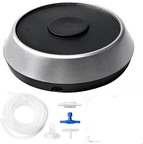 Sporgo Juego de piedra para acuario, difusor de oxígeno de burbujas, piedra aireadora, disco de aire, tanque de peces, para acuarios, estanques, piscinas de peces (diámetro de 12 cm)