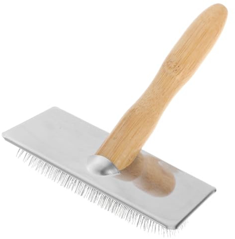 TOYANDONA Brosse à Carder la Laine Outil Confortable et Multifonction en Bois et Fer pour Feutrage Manuel pour Projets D'artisanat et Toilettage des Animaux