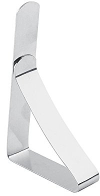 Qqmora Pinces à Nappe en Acier Inoxydable, Supports de Nappe Durables pour Pique-Niques et Mariages en Plein Air, 7,4x4,3 Cm, Or/Argent/Or Rose - Lot de 2 (Argent)