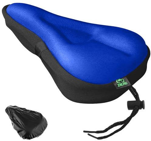 Zacro Bike Seat Cushion Cover - Gel Padded Bike Seat Cover for Men Women, Extra Soft Exercise Bicycle Seat Compatible with Peloton, Outdoor & Indoor