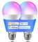 Meross Lampadina LED E27 Smart Compatibile con Apple HomeKit, Siri, Alexa, Google Home e SmartThings, Lampadina WiFi RGBWW, Dimmerabile, Multicolore, Controllo Vocale, 2700k-6500k, 2 Pezzi