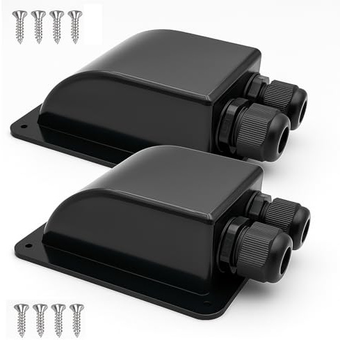 Gebildet Vattentät Solcells Kabelgenomföring, Dubbel Kabelgenomföring för Alla Kabeltyper 6mm² till 12mm² för Solpaneler på RV Camper Van Travel Trailer Båthytt (Svart, Paket med 2)