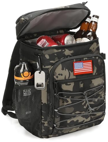 Tactical Backpack Cooler, 25L Cooler Backpack Insulated Leak-Proof, Heavy Duty Large Lunch Backpack, Waterproof Ice Chest Backpack for Men Women Adults Work Daytrip Camping Beach Hiking Accessories
