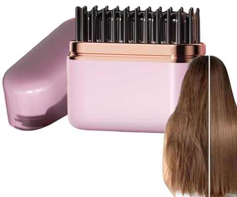 Woalopted Mini Plancha Para El Cabello | Batería De Larga Duración 3 Temperaturas - Alisador De Cabello Mini Peine Con Calor - Para Mujeres, Damas, Niñas, Novia, Madre, Para Viajes De Corta Duración,