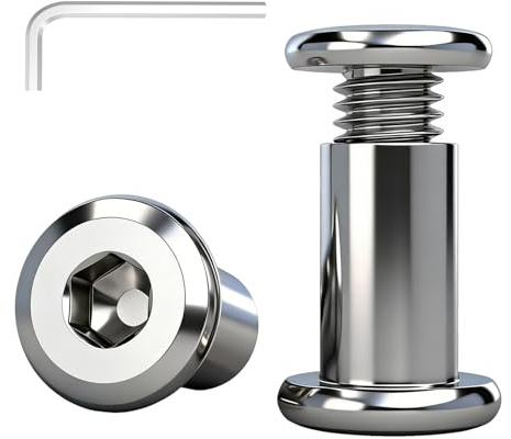 YOOZIYA 10 pezzi Viti di Collegamento M3x10mm Connettore per mobili Acciaio Inossidabile A2 V2A 304, Viti a Manicotto per Mobili, Armadi, Tavole di Legno con Chiave Esagonale