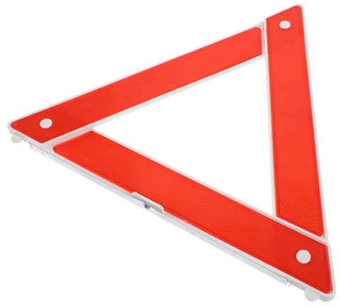 ADOCARN Triangolo di Emergenza per Sicurezza Stradale Auto Pieghevole Rosso in Plastico e Metallo ad Alta visibilità e Parcheggio d'Emergenza