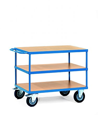 Fetra Transportgeräte mtpic2423 F 500 Regal Wagen mit Tablett, rechteckig, 3 270 mm, 585 mm, 900 mm, 1200 mm x 800 mm Plattform, 200 mm Rollen Durchmesser