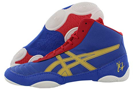 ASICS Men's JB Elite V2.0 Wrestling Shoe, Jet Blue/Olympic Gold/Red, 46.5 EU