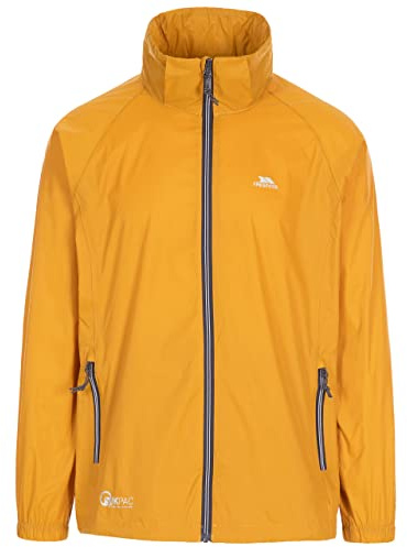Trespass Waterproof Jacket Men Women Packaway Rain Coat With Hood, Light Rain Jacket Windbreaker, Raincoat In A Bag, Rain Coats For Men, Rain Coats for Women Qikpac X