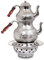 Teiera in rame fatta a mano con riscaldatore ottomano, modello a nido d'ape autentico, Samovar, bollitore, colore argento