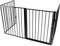 Kids Barrière de Sécurité Extensible Cheminée Grille de Protection,clôture pour Animaux de Compagnie réglable et Mobile,Clôture de sécurité Noire en 4 pièces 240 * 2.5 * 75cm