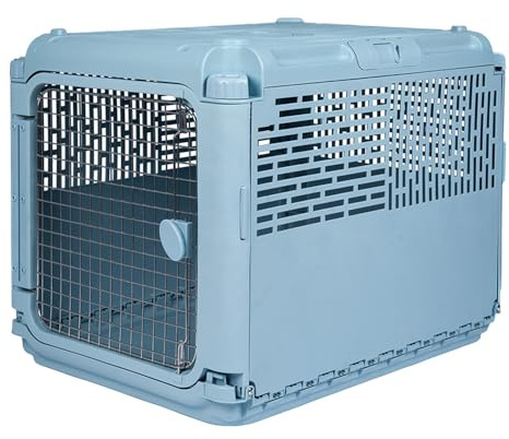 Sport PET Plastic Kennels Rolling Plastic Wire Door Travel Dog Crate, Collabsible Kennel, 22.1 L x 23.3 W x 30.6 H