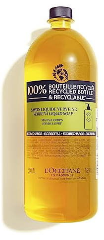 L'OCCITANE Ricarica Sapone Liquido Mani e Corpo al Karité e alla Verbena, 500 ml, Made in France