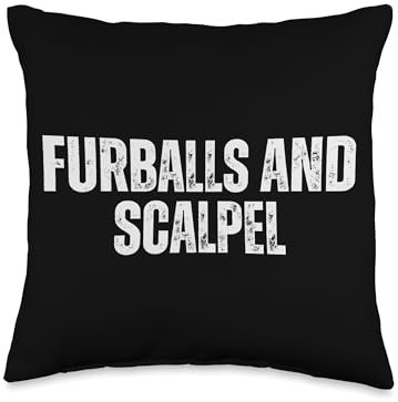 Furballs And Scalpel - Vet Tech Degree Throw Pillow