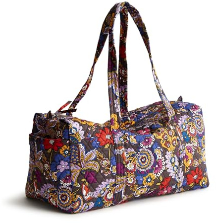 Vera Bradley Women's Premium Cotton Original Duffel, Colorful Bouquet, One Size