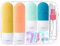 Aieino 16PCS Travel Bottles for Toiletries with Labels, Refillable Silicone Squeezable Bottle Leakproof Empty Liquid Containers Portable for Holiday Gym Cosmetic Shampoo Lotion Conditioner(BPA-free)