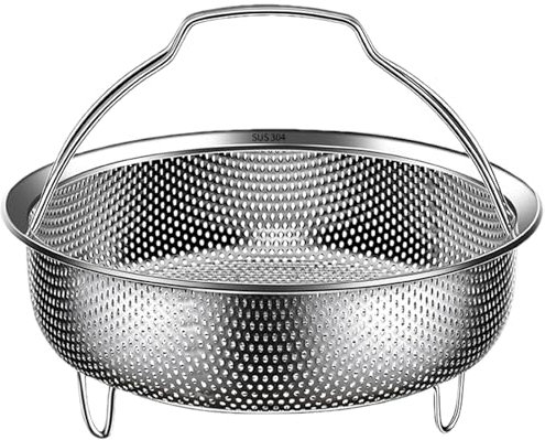 Steam Basket with Handle Heat Resistant Multifunctional Metal Steamer