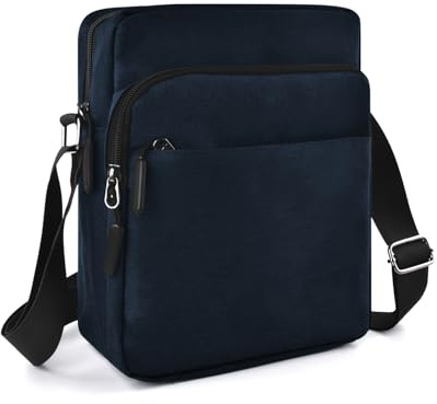 BROTOU Large Unisex Crossbody Shoulder Bag, Waterproof Chest Bag with Wide Adjustable Strap, Casual Chest Sling Bag, Travel Hiking Daypack (Blue)
