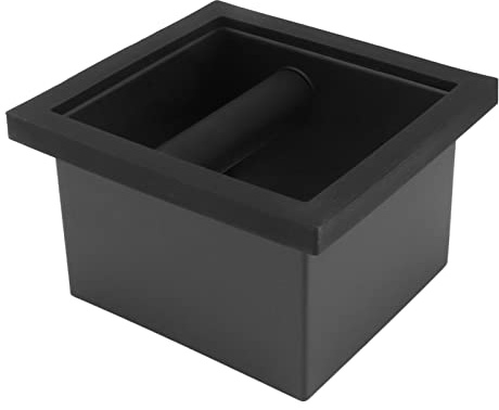 Xixian Cassetta di Bussare a Terra del caffè, Scatola in Acciaio Ptfe in Gomma Nera Senza Fondo Quadrata per caffè, con Bidone della Spazzatura Sotto Tavolo, Guarnizione per Ridurre il