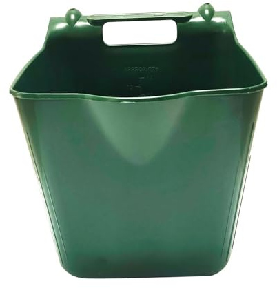 KiBcsLic Cubeta para Alimentación Caballo con Instalación Sencilla Recipiente de Alimentación con Ganchos Y Orificios Preinstalados Hecha de PP Reforzado, 14l