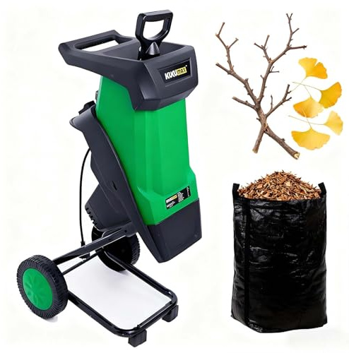 Trituradora De Ramas 2400W Con Bolsa De 50L Y Ruedas, Biotrituradora Silenciosa De 40mm Con Motor 4500RPM Para Hojas, Restos Verdes Y Mantenimiento Eficiente Del Jardín En Casa