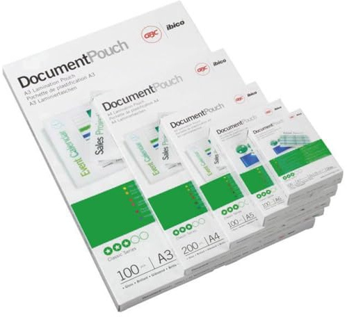 GBC lamineringsfolier A6 125 mic, robusta lamineringsväskor i 100-pack, vykortformat, glänsande, transparent, perfekt för kontor och skola, 3740442