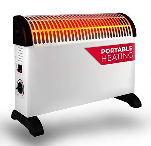 alpina Elektro-Konvektionsheizung CHYO2 – Elektroheizkörper 2000 W – mit einstellbarem Thermostat und Turbo-Funktion – Räume bis zu 15 m² – Weiß