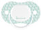 Badabulle B011007 Drehbarer Schnuller - 2 x Graphic Lines, Silikon, 12 - 36 m, türkis/blau